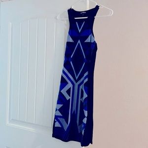 Express Blue/Black Geometric Dress